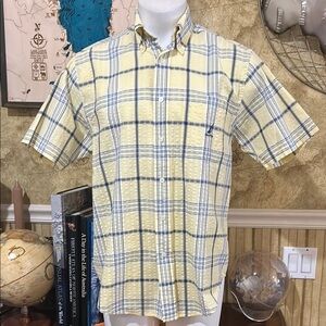 Nautica Men's Plaid Summer Button Down S/S Shirt. Size Medium pocket